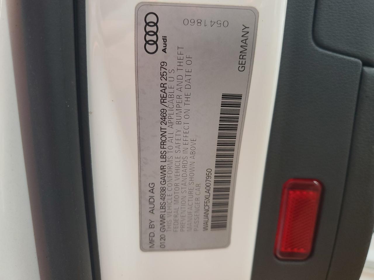 2020 Audi A5 Premium VIN: WAUANCF5XLA007950 Lot: 56157805