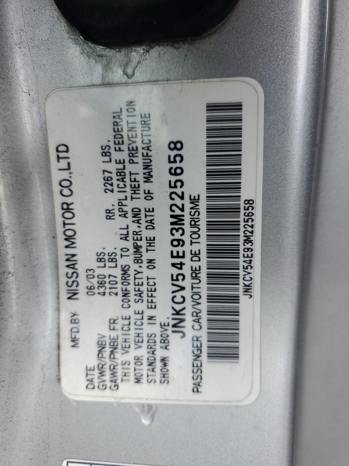 2003 Infiniti G35 VIN: JNKCV54E93M225658 Lot: 56563685