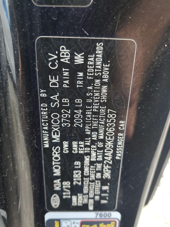 2019 Kia Forte Fe VIN: 3KPF24AD9KE063587 Lot: 56498025