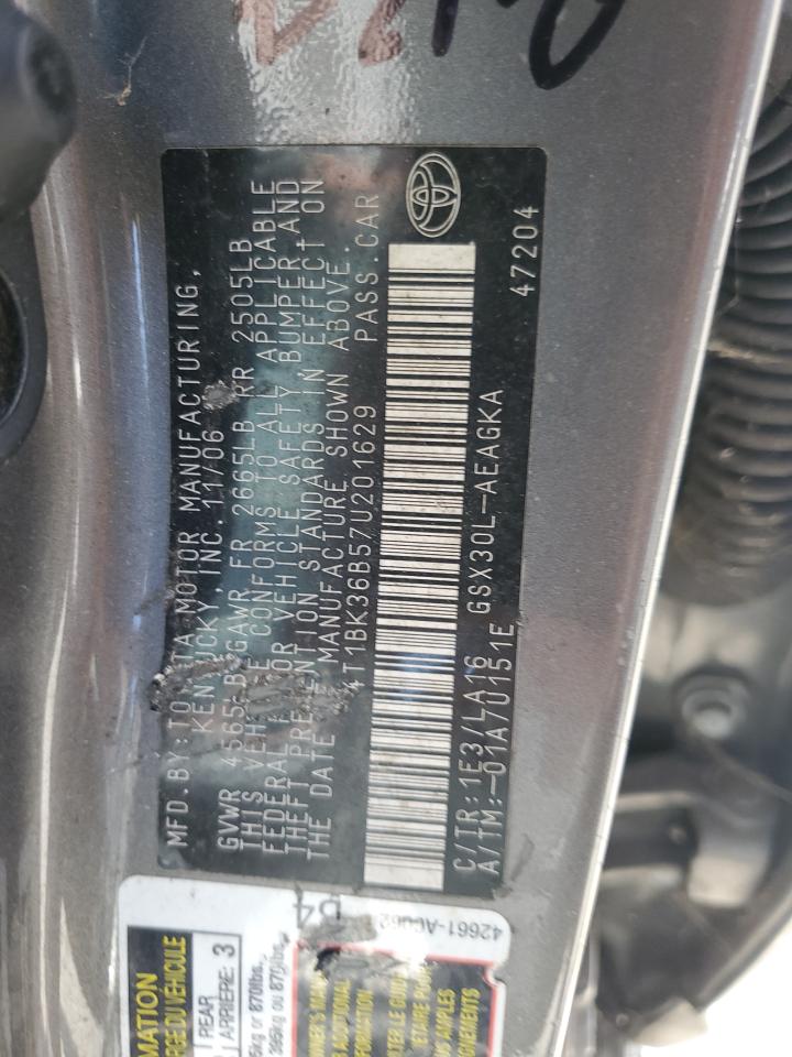 2007 Toyota Avalon Xl VIN: 4T1BK36B57U201629 Lot: 56586665