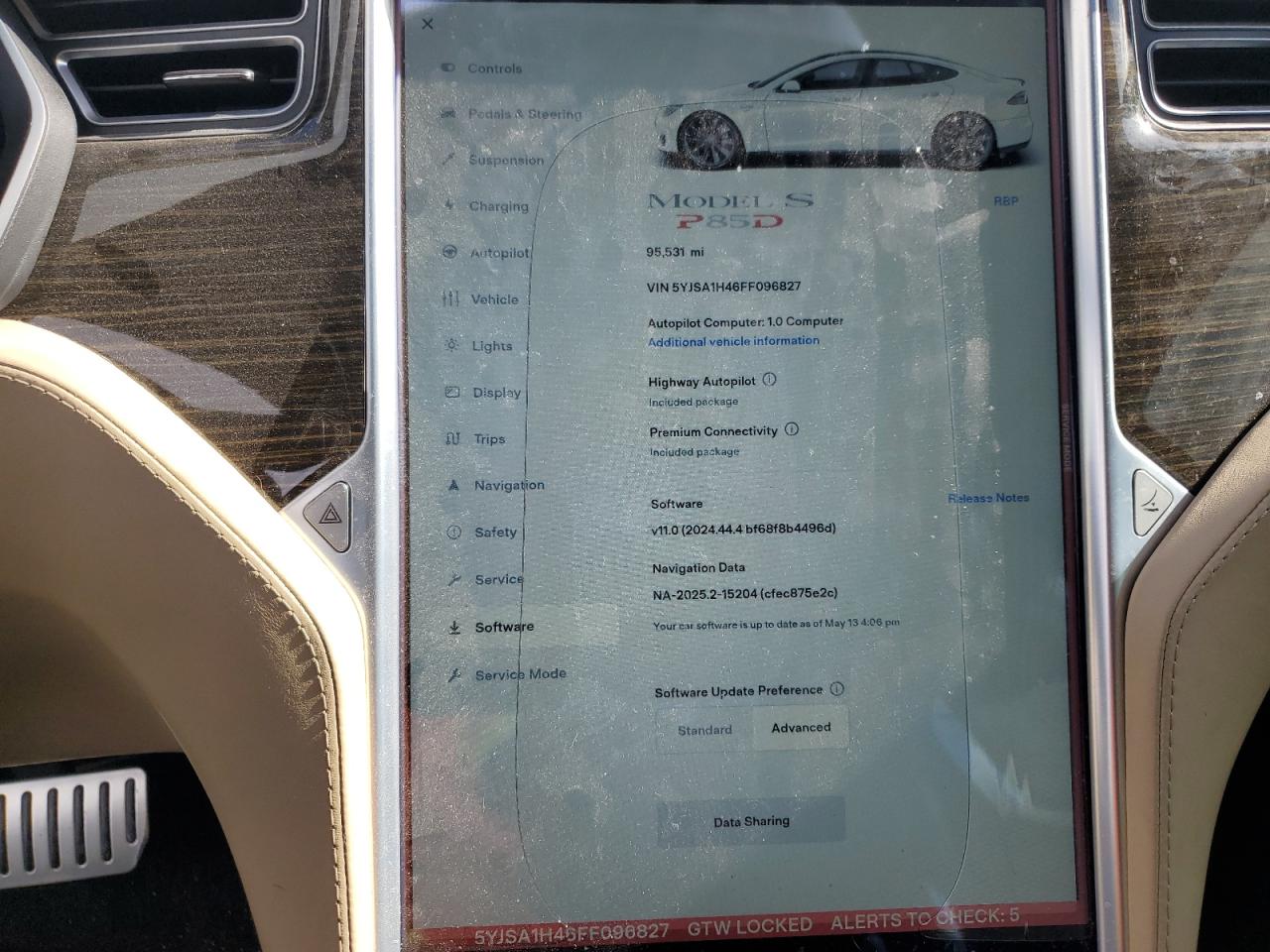 2015 Tesla Model S P85D VIN: 5YJSA1H46FF096827 Lot: 56661725