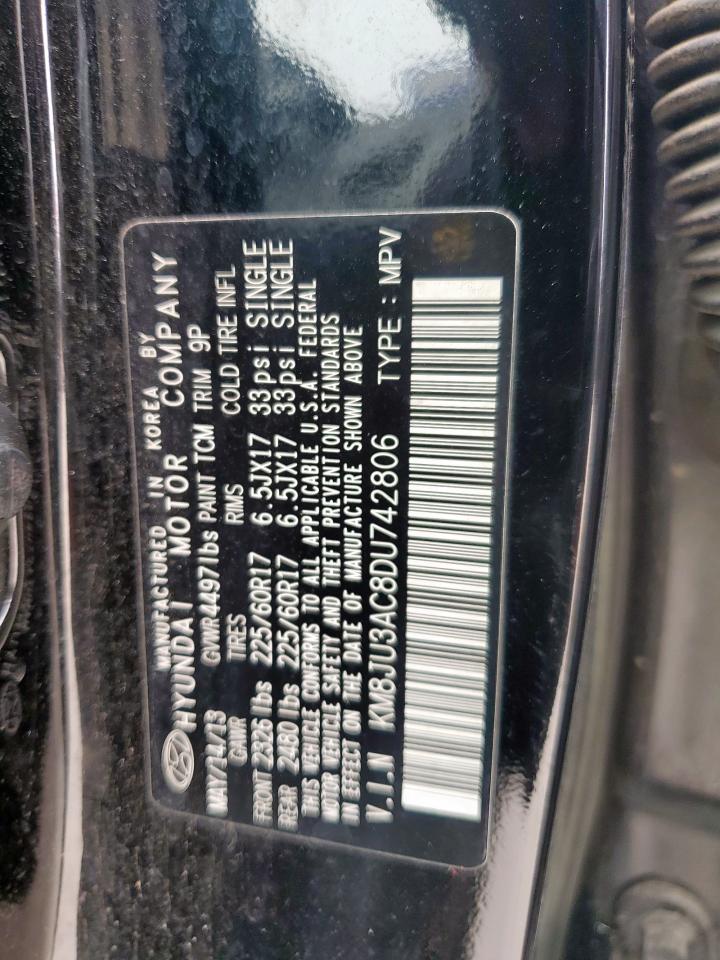 2013 Hyundai Tucson Gls VIN: KM8JU3AC8DU742806 Lot: 57167975