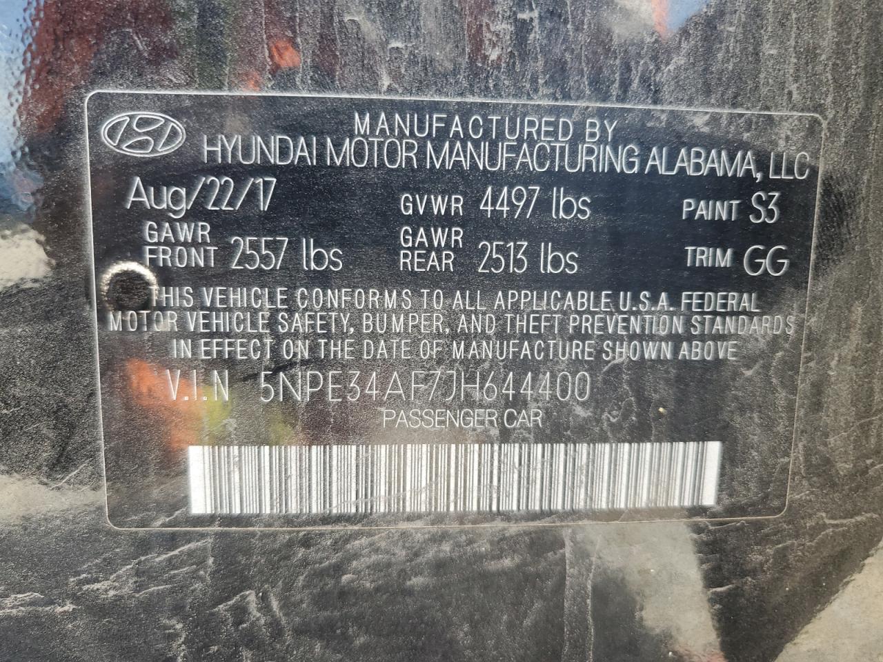 2018 Hyundai Sonata Sport VIN: 5NPE34AF7JH644400 Lot: 56585165