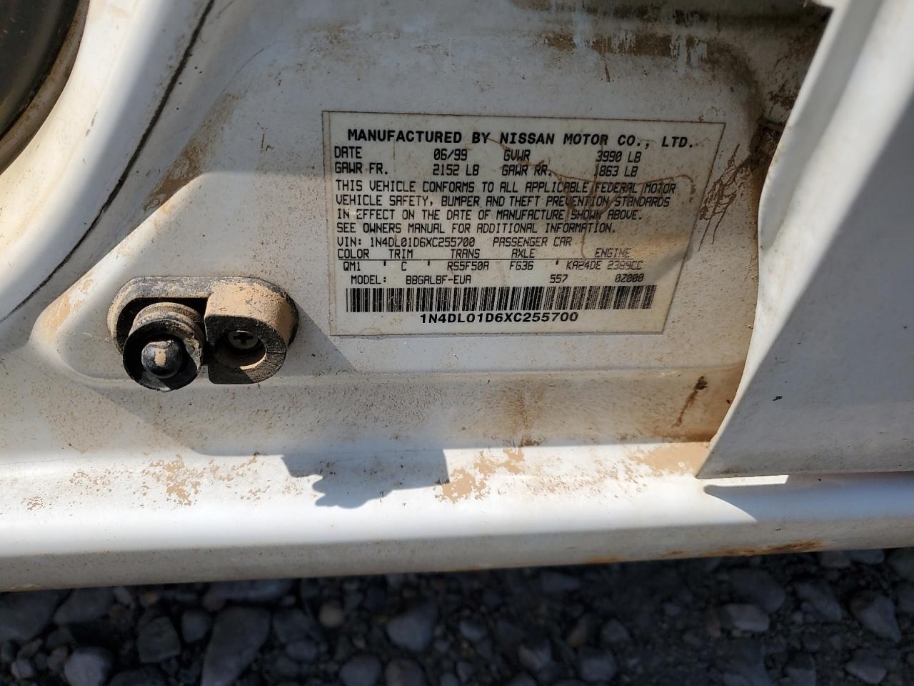 1999 Nissan Altima Xe VIN: 1N4DL01D6XC255700 Lot: 58314035