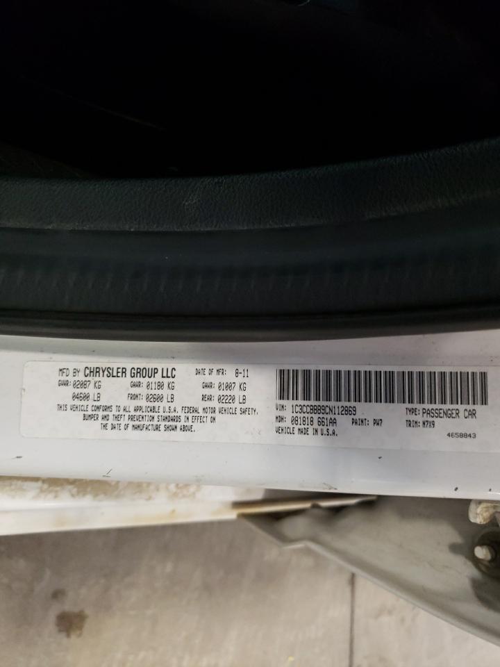 2012 Chrysler 200 Touring VIN: 1C3CCBBB9CN112869 Lot: 58766435
