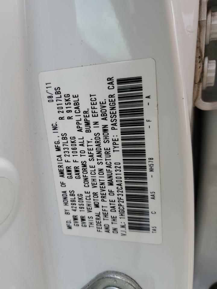 2012 Honda Accord Lx VIN: 1HGCP2F32CA001320 Lot: 57673845