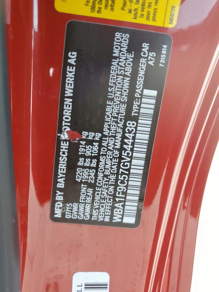 2016 BMW 228 I Sulev VIN: WBA1F9C57GV544438 Lot: 58547035