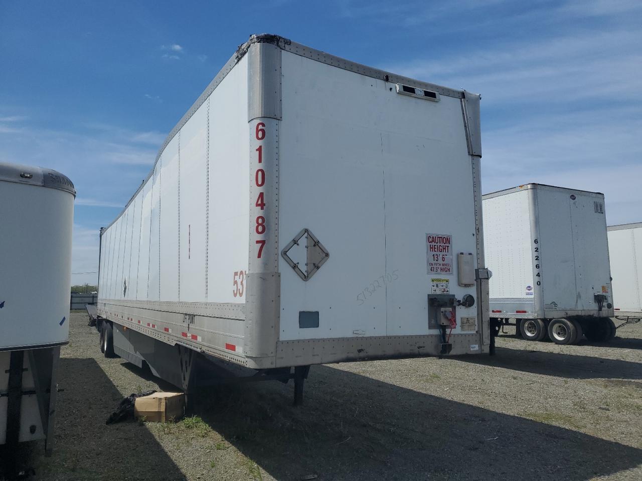 2016 Wabash Dvhdhpc Dry Van Trailer იყიდება Dyer-ში, IN - Top/Roof