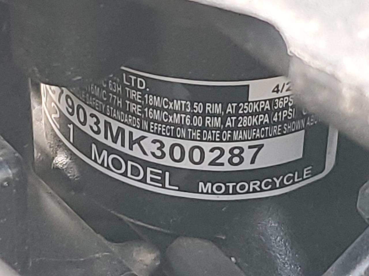 2021 Honda Gl1800 VIN: JH2SC7903MK300287 Lot: 55697235
