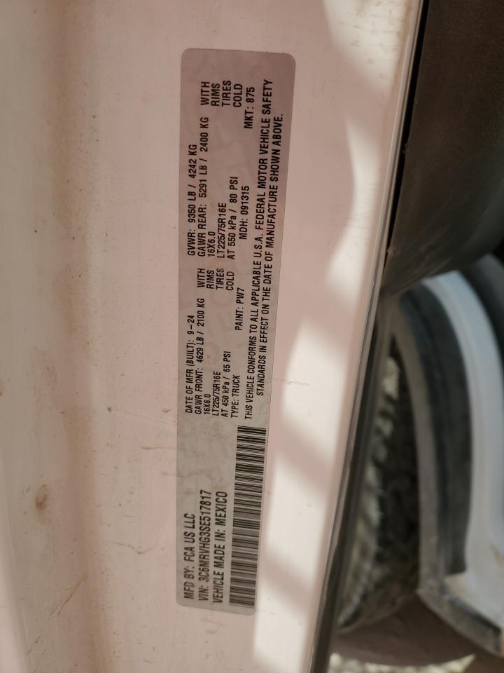 2025 Ram Promaster 3500 3500 High VIN: 3C6MRVHG3SE517817 Lot: 56344545