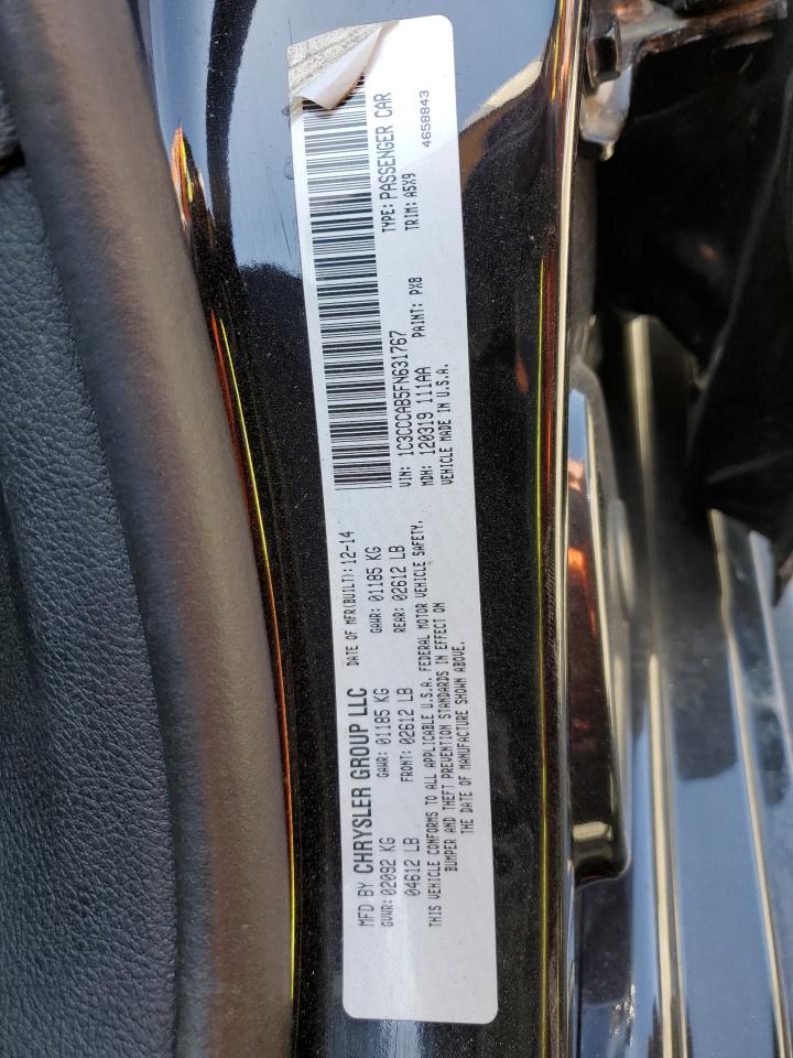2015 Chrysler 200 Limited VIN: 1C3CCCAB5FN631767 Lot: 57177145