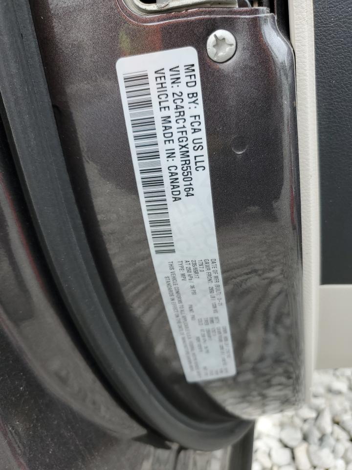 2021 Chrysler Pacifica Touring VIN: 2C4RC1FGXMR550164 Lot: 57297585
