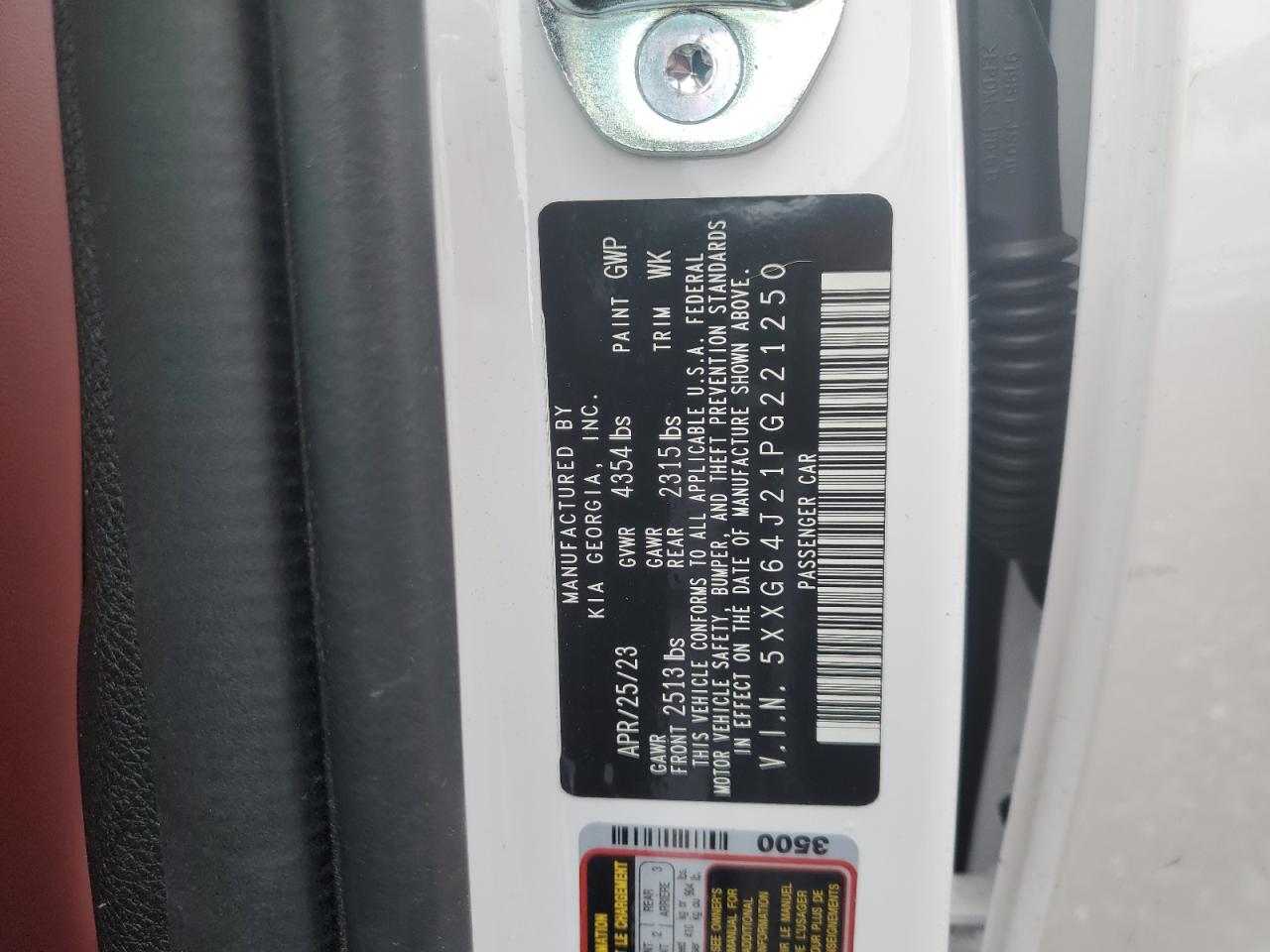 2023 Kia K5 Gt Line VIN: 5XXG64J21PG221250 Lot: 56735595
