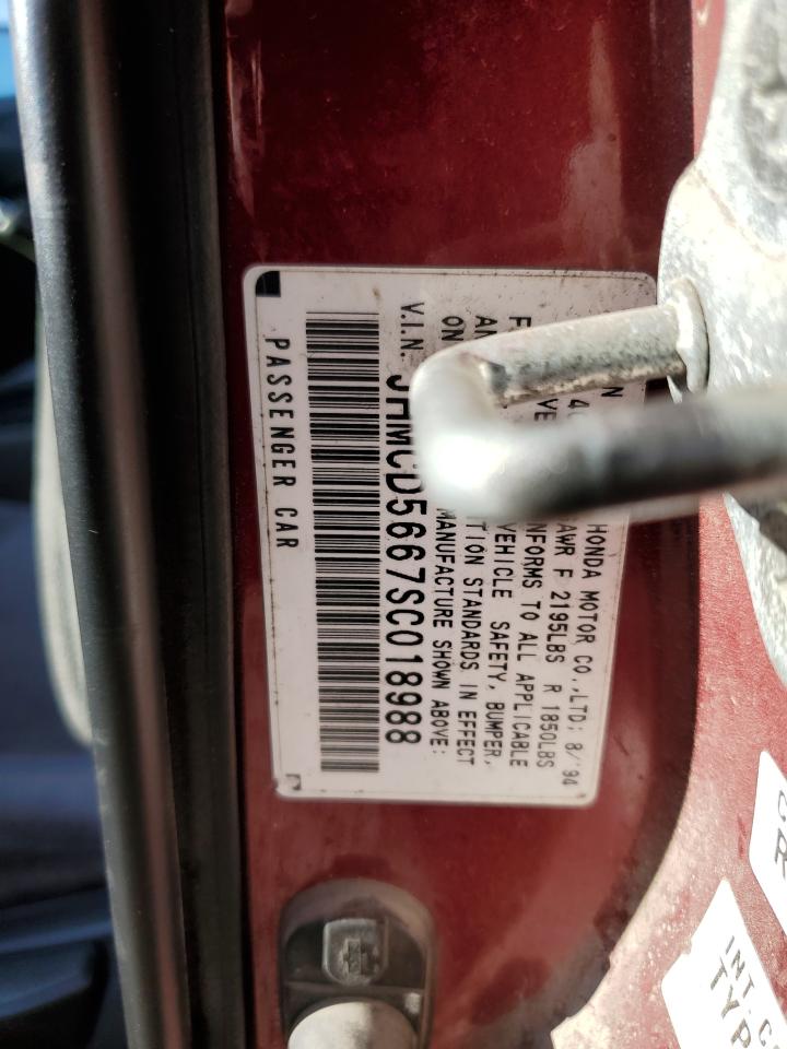 1995 Honda Accord Ex VIN: JHMCD5667SC018988 Lot: 58352015