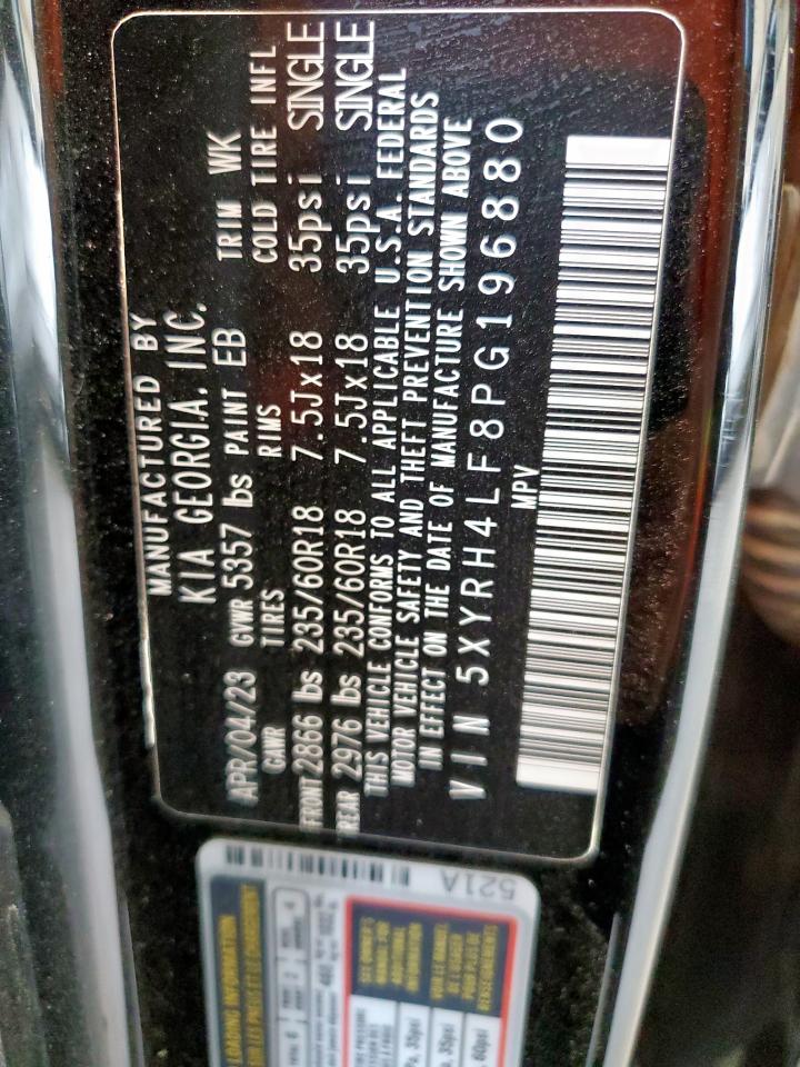 2023 Kia Sorento Ex VIN: 5XYRH4LF8PG196880 Lot: 57162395