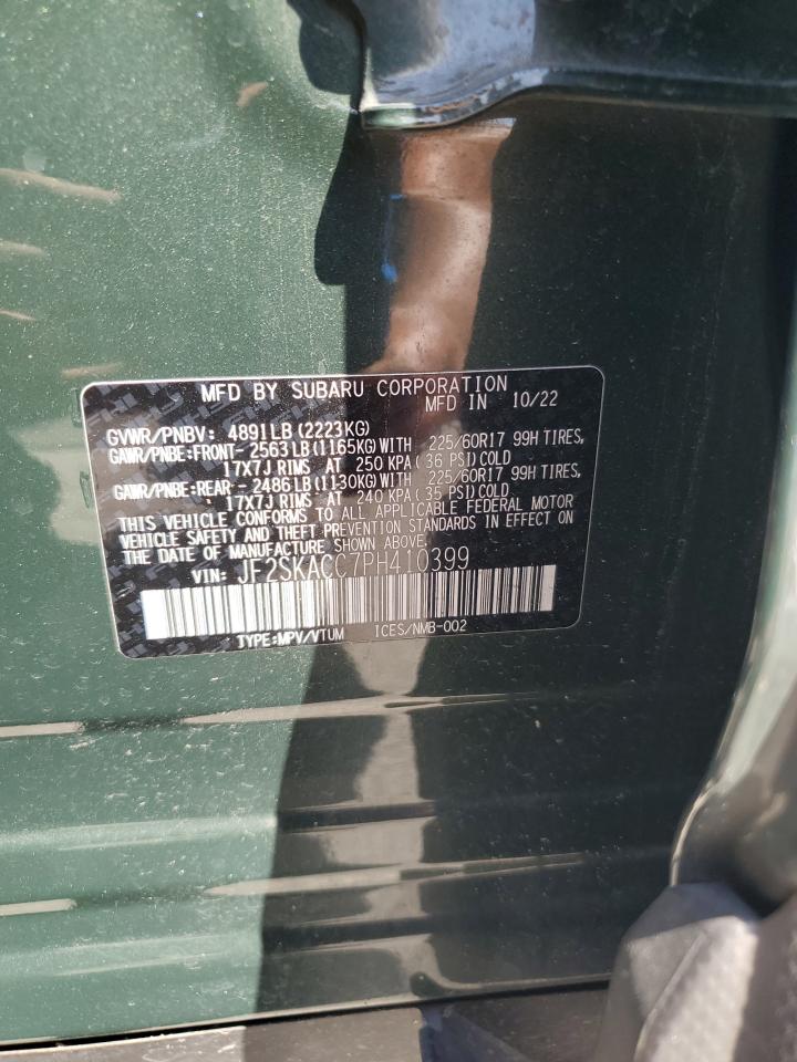 2023 Subaru Forester VIN: JF2SKACC7PH410399 Lot: 55655835