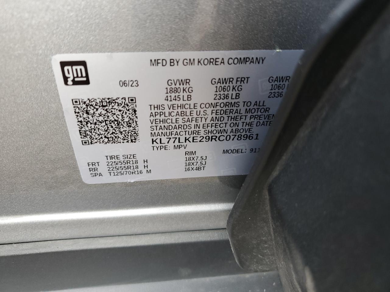 2024 Chevrolet Trax Activ VIN: KL77LKE29RC078961 Lot: 56855375