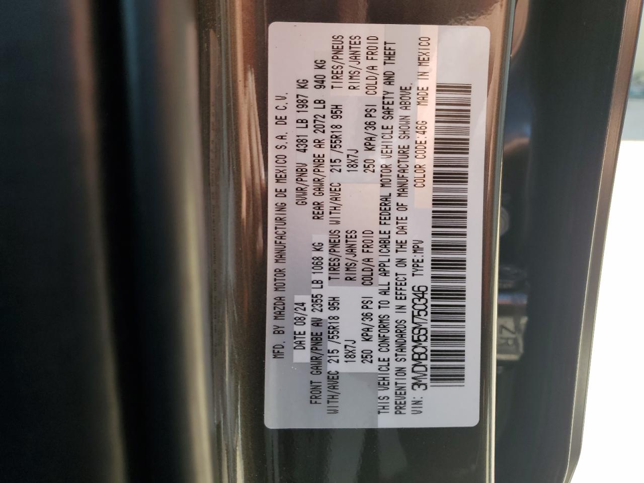 2025 Mazda Cx-30 Preferred VIN: 3MVDMBCM5SM750346 Lot: 56200225