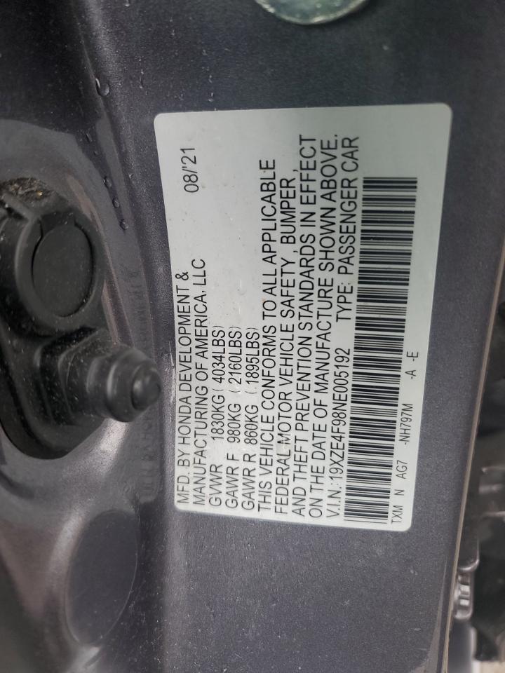 2022 Honda Insight Touring VIN: 19XZE4F98NE005192 Lot: 56626875