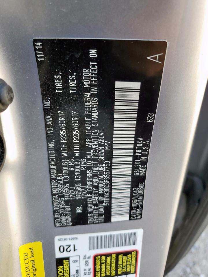 2015 Toyota Sienna Xle VIN: 5TDYK3DC3FS557753 Lot: 56789795
