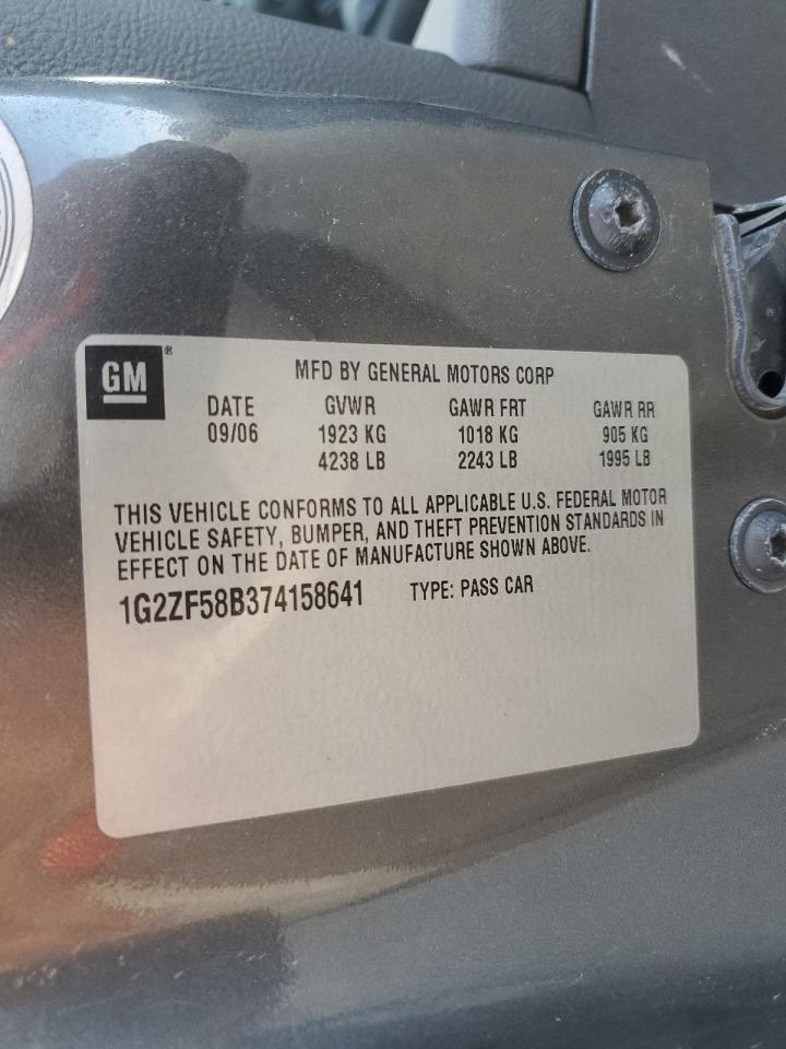 2007 Pontiac G6 Value Leader VIN: 1G2ZF58B374158641 Lot: 55352385