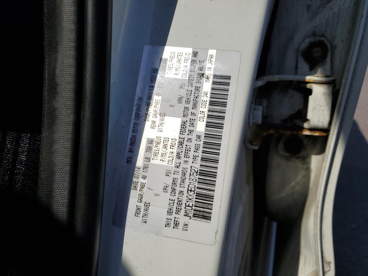 2014 Mazda Mazda2 Sport VIN: JM1DE1KY3E0187527 Lot: 57047275