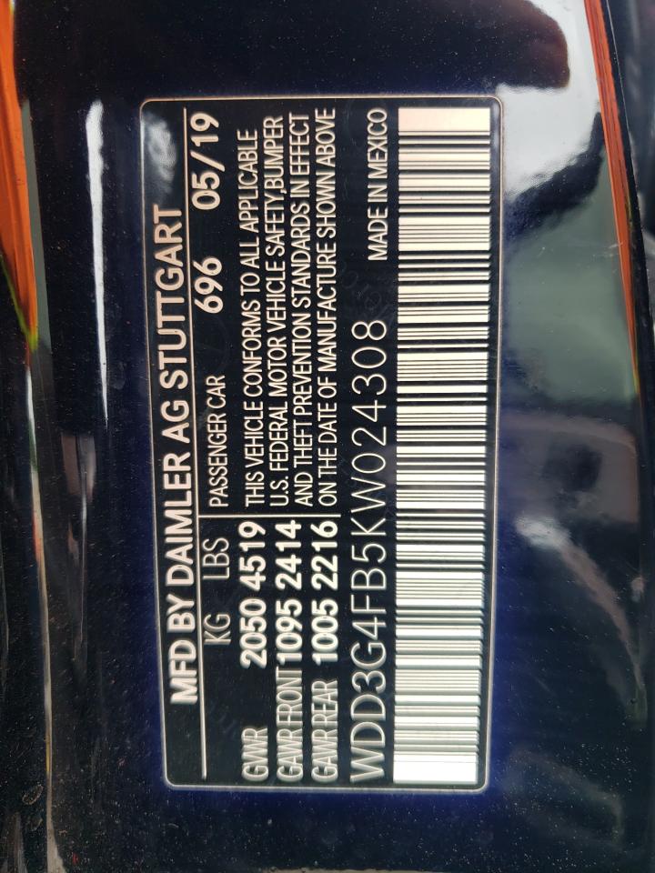 2019 Mercedes-Benz A 220 4Matic VIN: WDD3G4FB5KW024308 Lot: 57479735