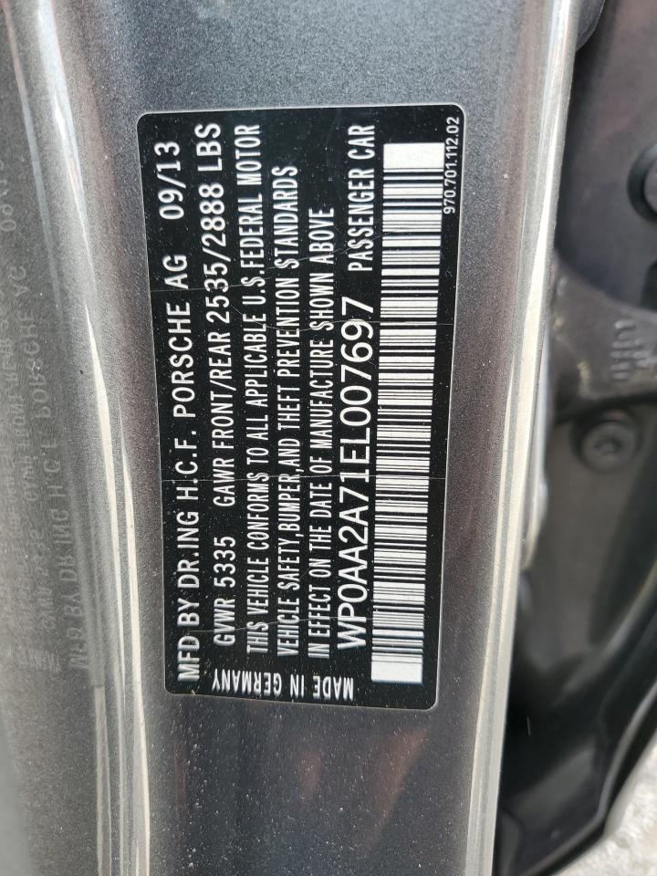 2014 Porsche Panamera 2 VIN: WP0AA2A71EL007697 Lot: 56152265