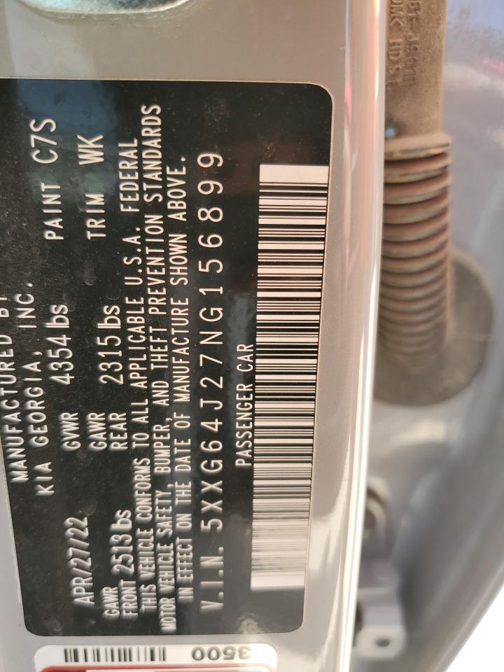 2022 Kia K5 Gt Line VIN: 5XXG64J27NG156899 Lot: 56630775