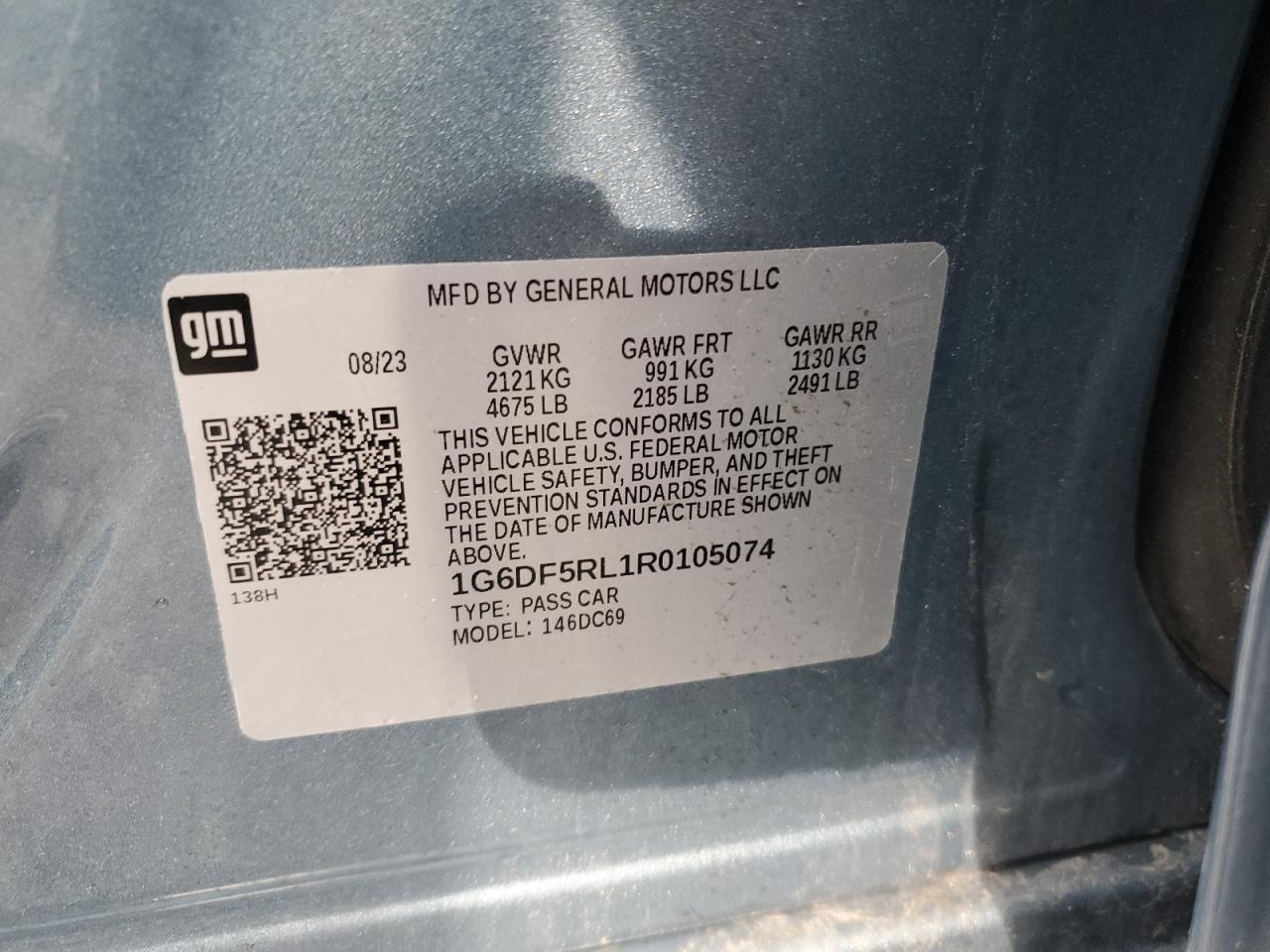 2024 Cadillac Ct4 Premium Luxury VIN: 1G6DF5RL1R0105074 Lot: 57133735