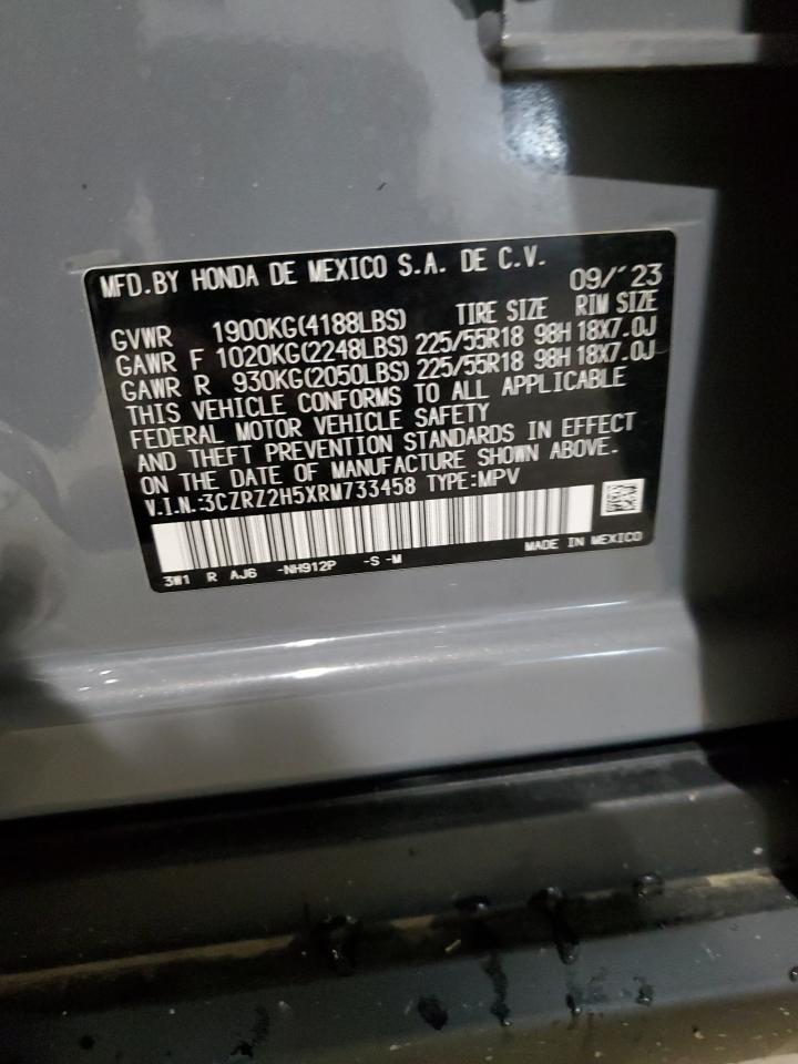 2024 Honda Hr-V Sport VIN: 3CZRZ2H5XRM733458 Lot: 56963075