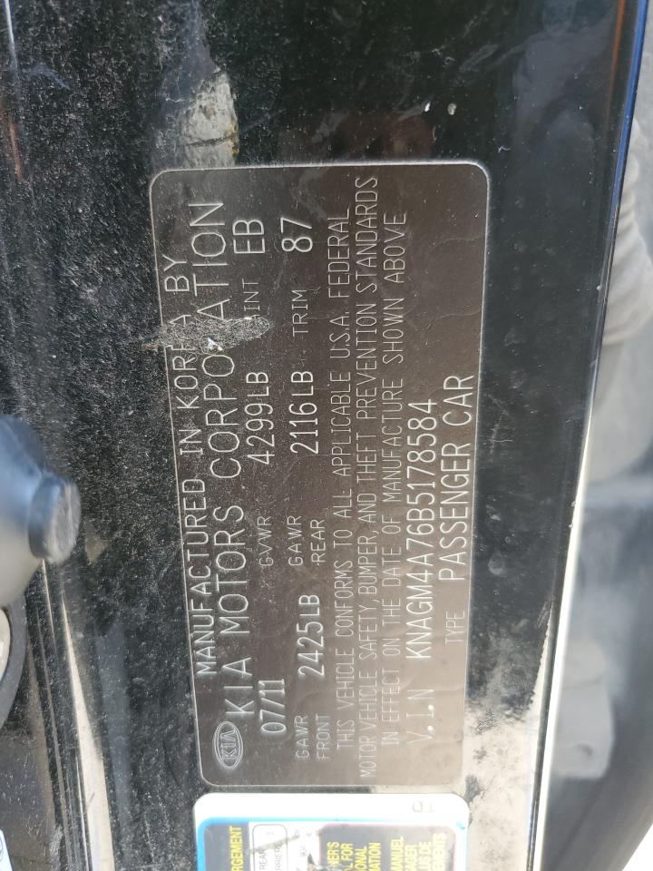 2011 Kia Optima Lx VIN: KNAGM4A76B5178584 Lot: 56475085