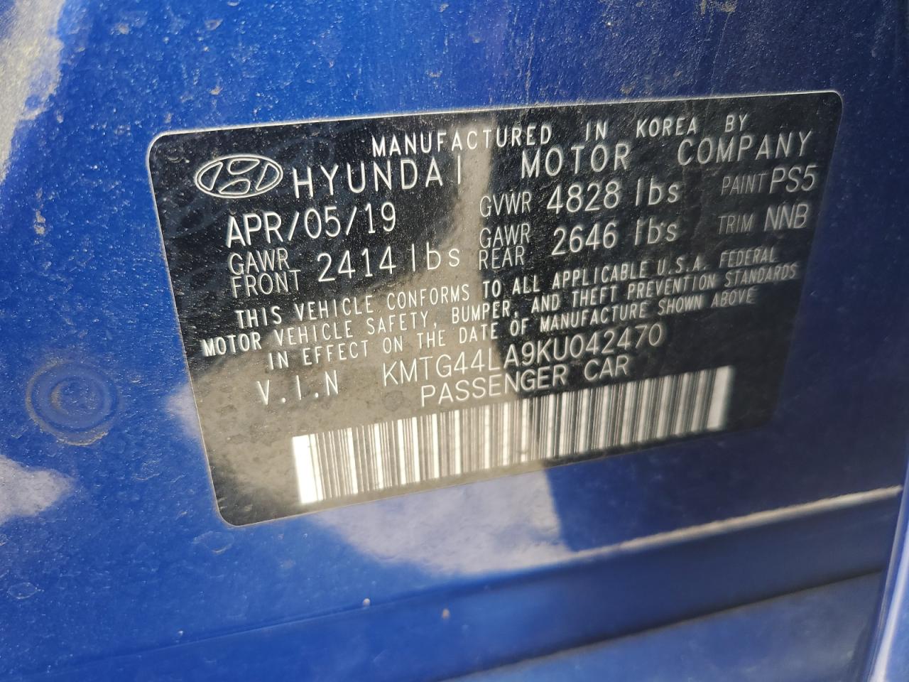 2019 Genesis G70 Prestige VIN: KMTG44LA9KU042470 Lot: 57182105