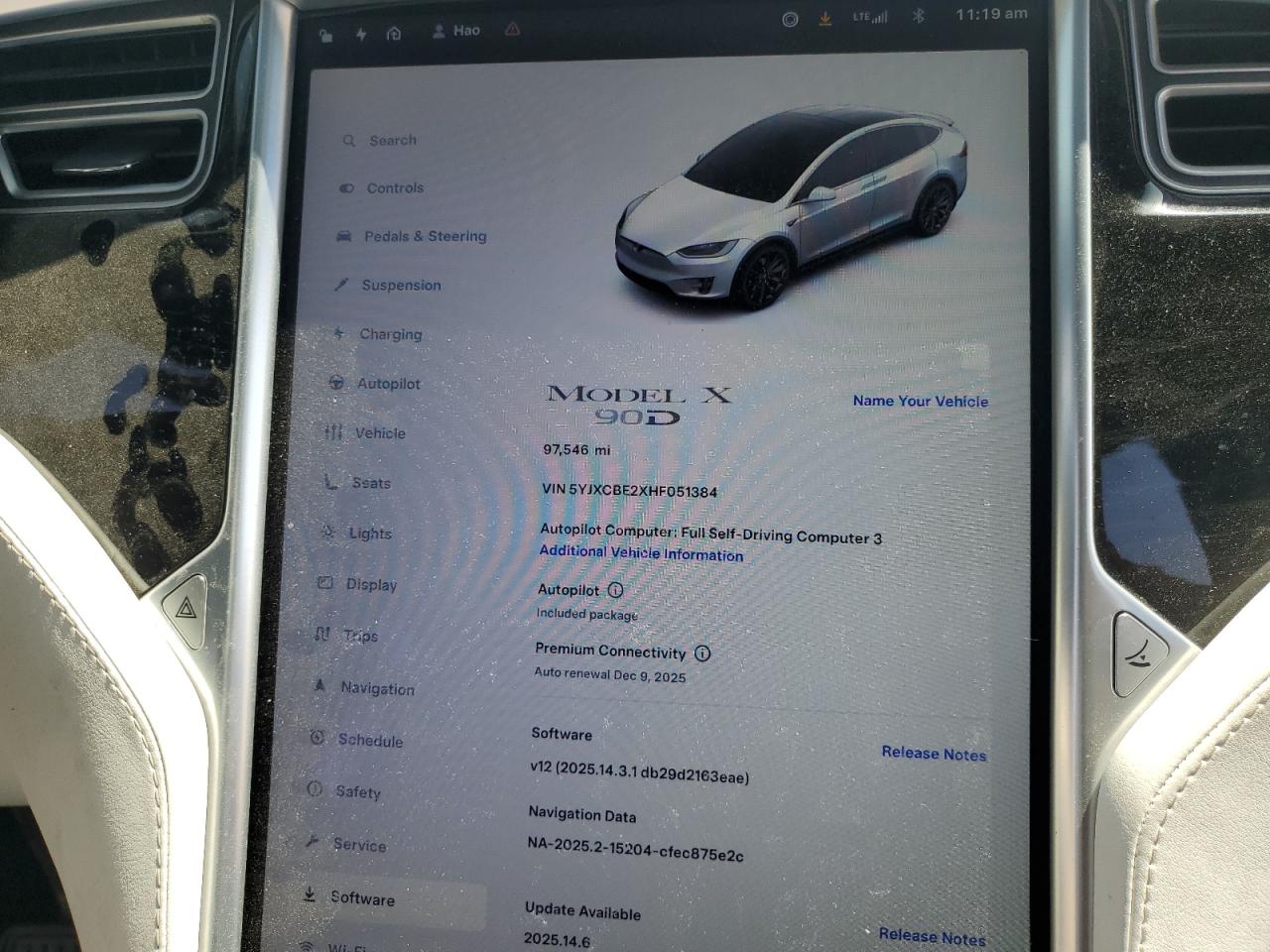 2017 Tesla Model X VIN: 5YJXCBE2XHF051384 Lot: 56881245