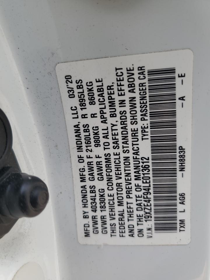 2020 Honda Insight Touring VIN: 19XZE4F94LE013612 Lot: 57892955