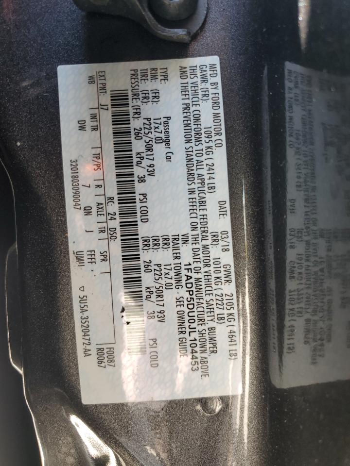 2018 Ford C-Max Titanium VIN: 1FADP5DU0JL104453 Lot: 55887845