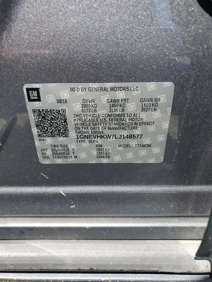 2020 Chevrolet Traverse Lt VIN: 1GNEVHKW7LJ148577 Lot: 56385255