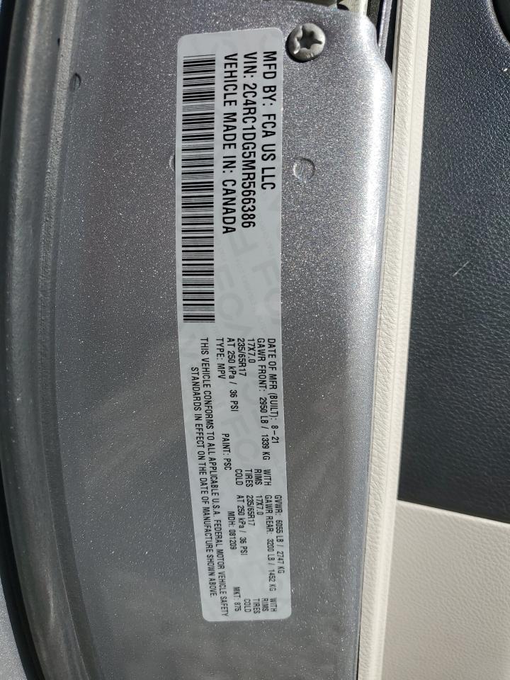 2021 Chrysler Voyager Lxi VIN: 2C4RC1DG5MR566386 Lot: 56552585