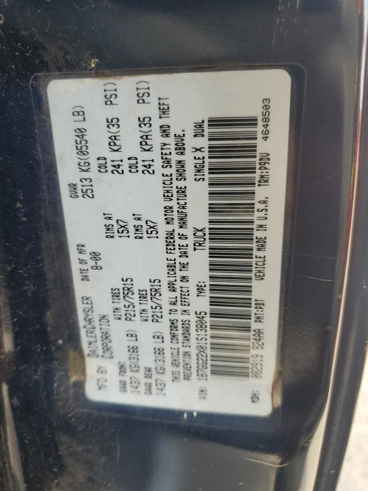 2001 Dodge Dakota VIN: 1B7GG22X01S138045 Lot: 56965635