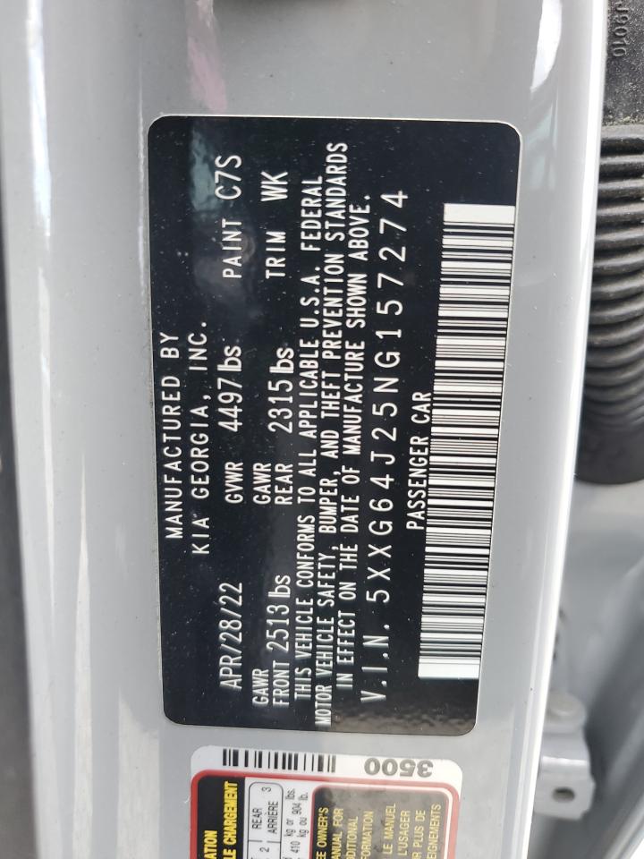 2022 Kia K5 Gt Line VIN: 5XXG64J25NG157274 Lot: 56855755