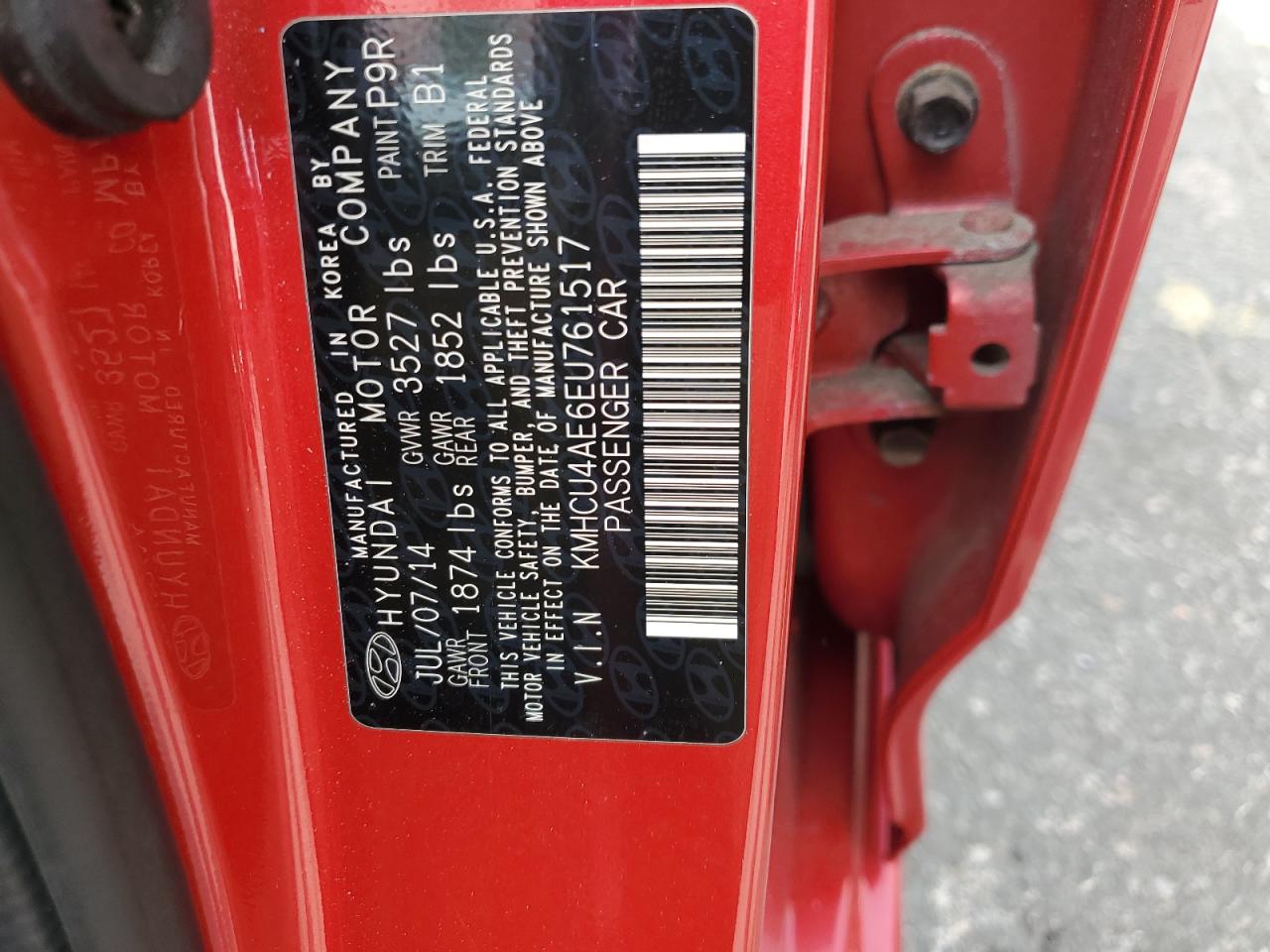 2014 Hyundai Accent Gls VIN: KMHCU4AE6EU761517 Lot: 56512765
