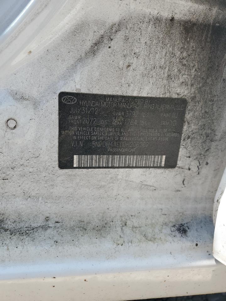 2013 Hyundai Elantra Gls VIN: 5NPDH4AE0DH206262 Lot: 55433825