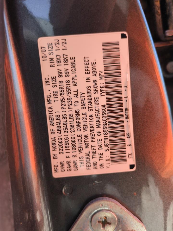 2008 Acura Rdx Technology VIN: 5J8TB18558A005604 Lot: 56649165