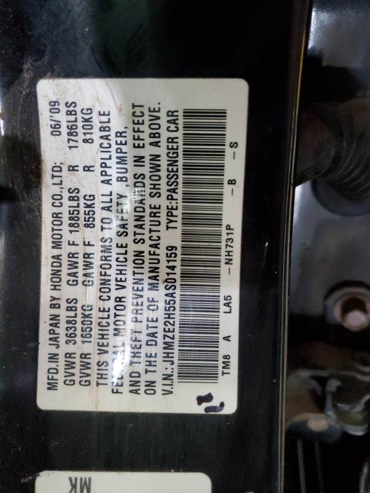 2010 Honda Insight Lx VIN: JHMZE2H55AS014159 Lot: 56904155