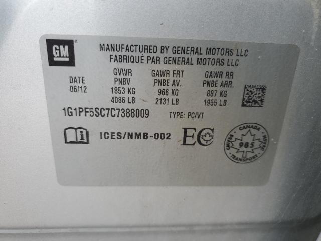 2012 CHEVROLET CRUZE LT