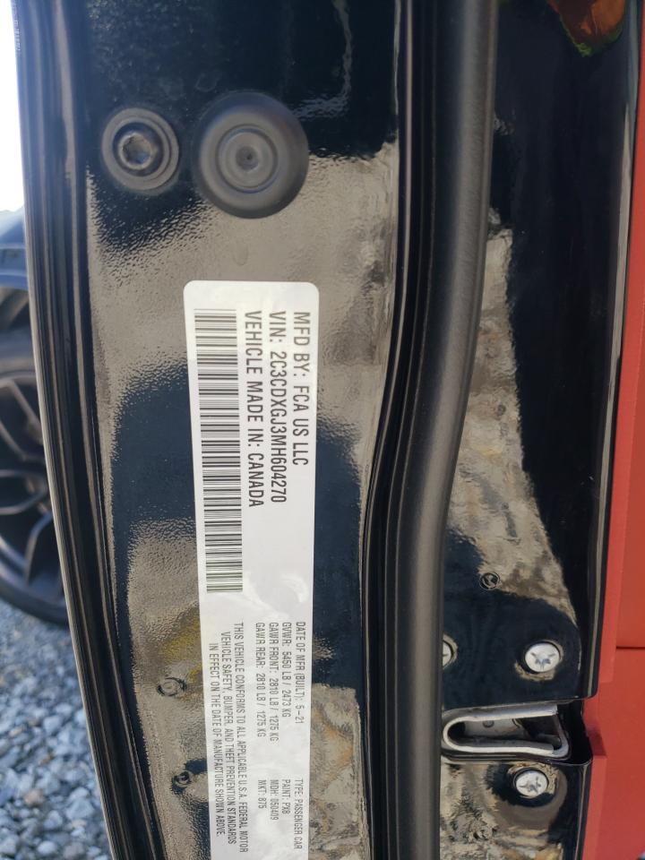 2021 Dodge Charger Scat Pack VIN: 2C3CDXGJ3MH604270 Lot: 56230645