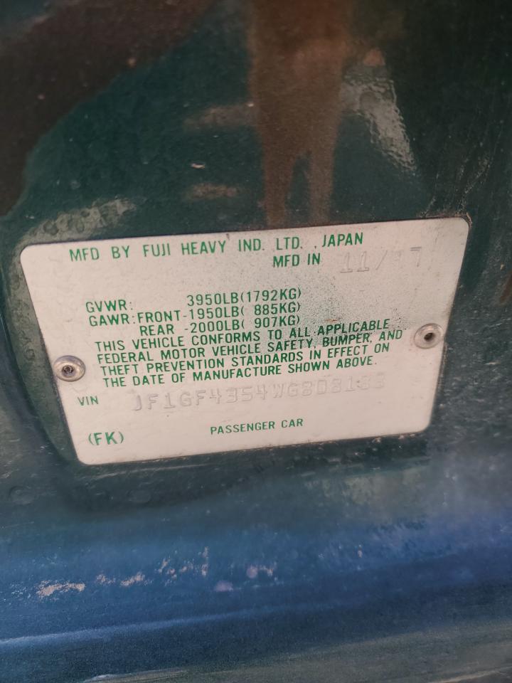 1998 Subaru Impreza L VIN: JF1GF4354WG808188 Lot: 58651945