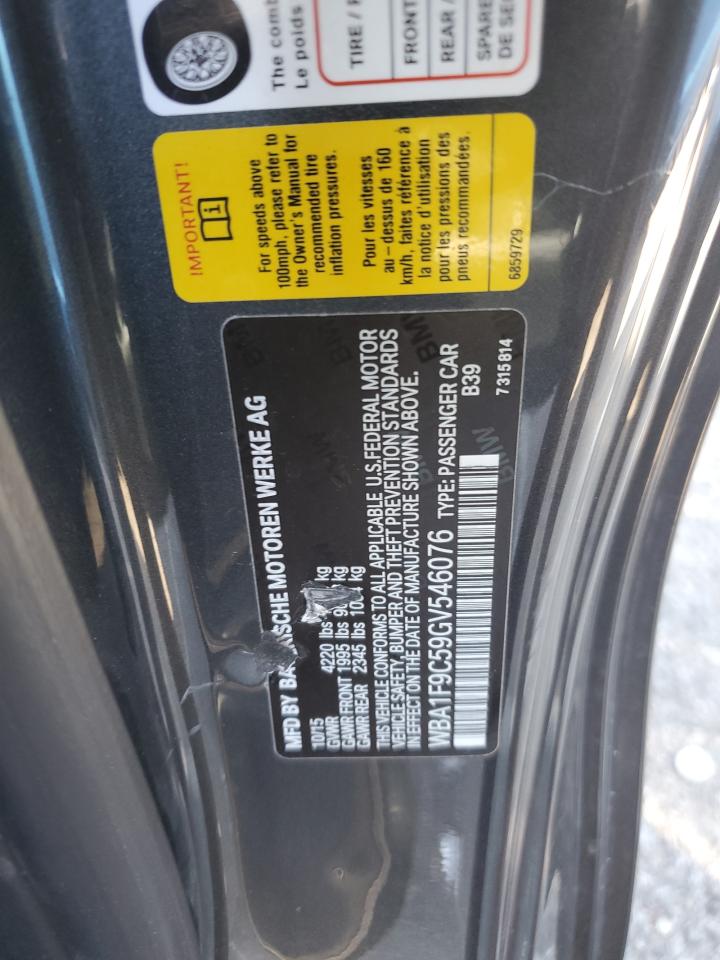 2016 BMW 228 I Sulev VIN: WBA1F9C59GV546076 Lot: 57178955