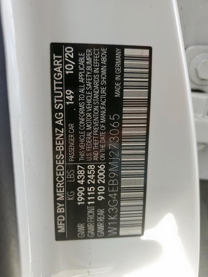 2021 Mercedes-Benz A 220 VIN: W1K3G4EB9MJ273065 Lot: 57104385