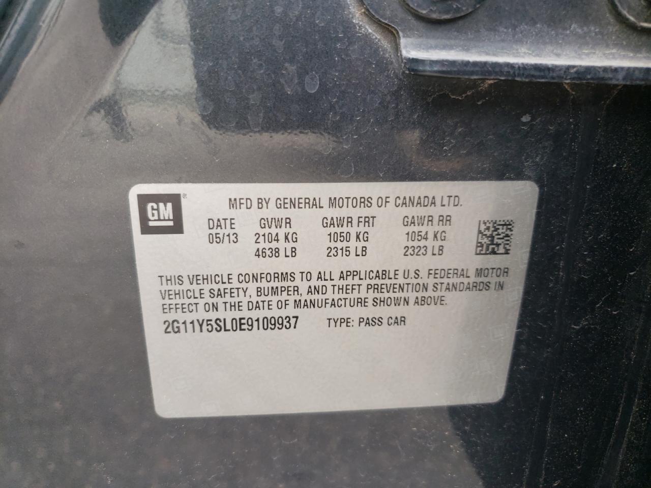 2014 Chevrolet Impala Ls VIN: 2G11Y5SL0E9109937 Lot: 56965145